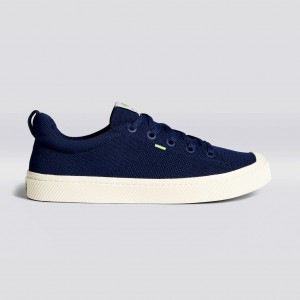 Cariuma Low Top Bamboo Weave Knit Vegan IBI Damen Navy | VTQ589273