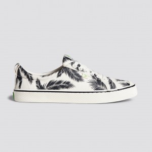 Cariuma Low Top Canvas Vegan OCA LOW Damen Off-White Palm Trees | DIT418569