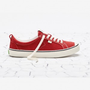 Cariuma Low Top Suede OCA LOW Herren Streifen Rot | PJC509318