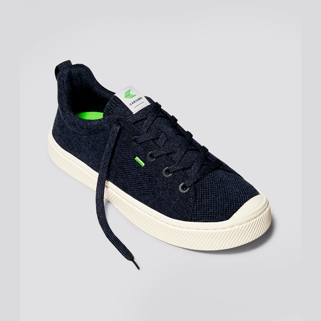 Cariuma Low Top Bamboo Weave Knit Vegan IBI Herren Navy | XRE589270