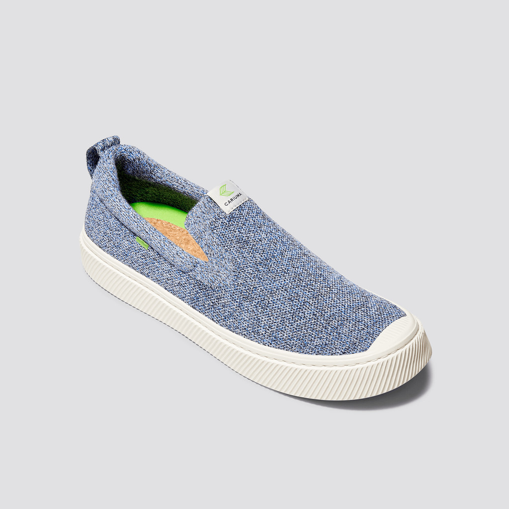 Cariuma Low Top Bamboo Weave Knit Vegan IBI Slip-On Damen Blau | PNO560319