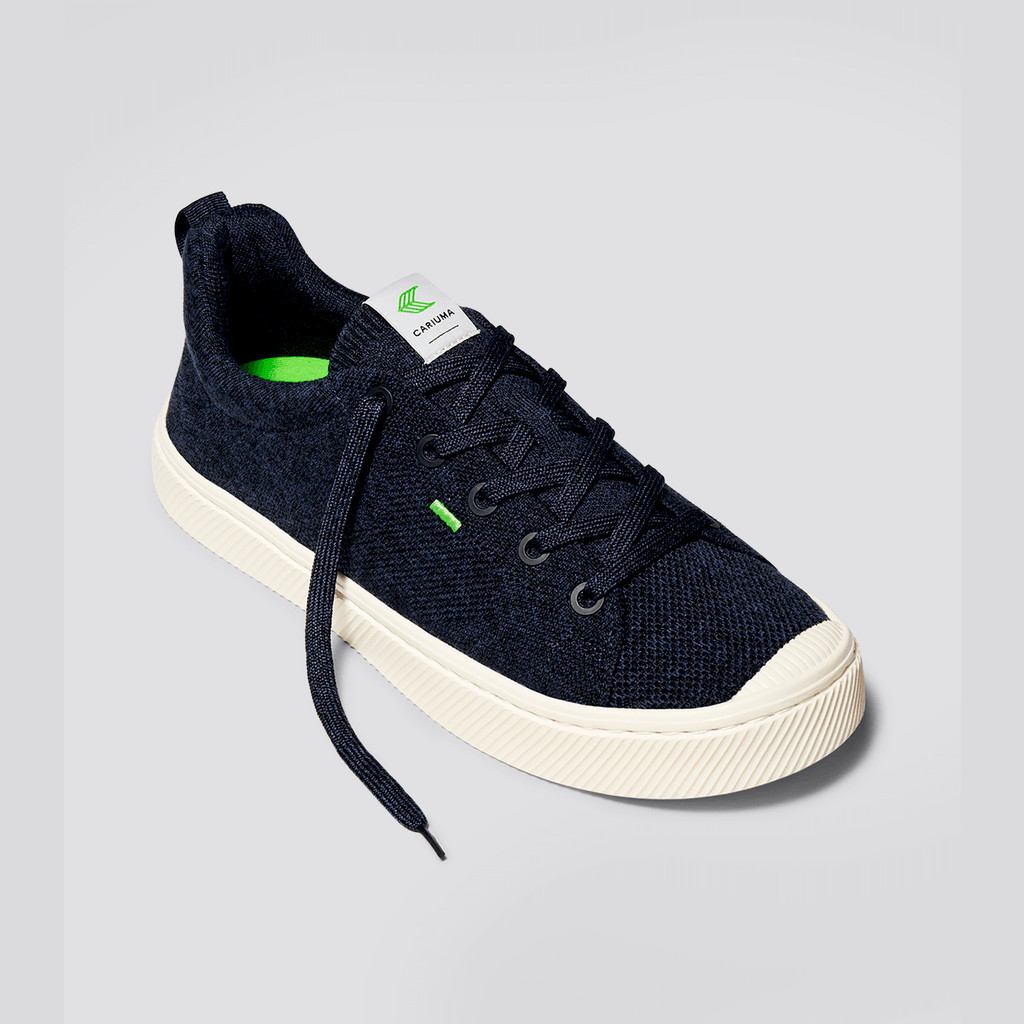 Cariuma Low Top Bamboo Weave Knit Vegan IBI Damen Navy | ASX165743