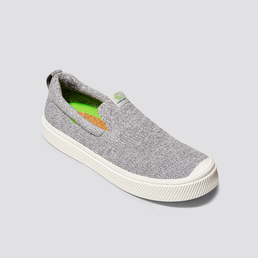 Cariuma Low Top Bamboo Weave Knit Vegan IBI Slip-On Damen Hellgrau | THF301986