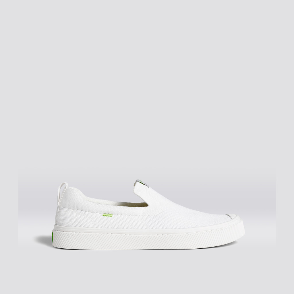 Cariuma Low Top Bamboo Weave Knit Vegan IBI Slip-On Damen Weiß | ZCN842367