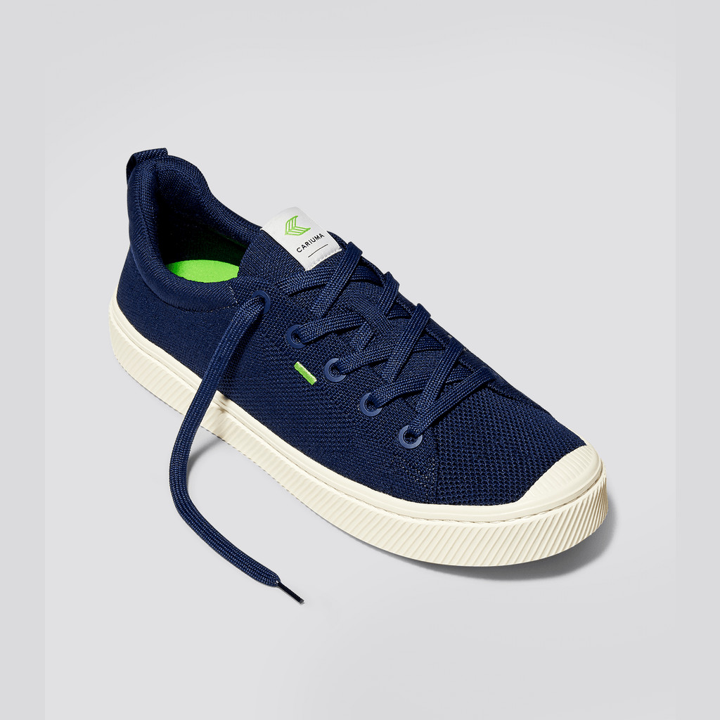 Cariuma Low Top Bamboo Weave Knit Vegan IBI Damen Navy | VTQ589273