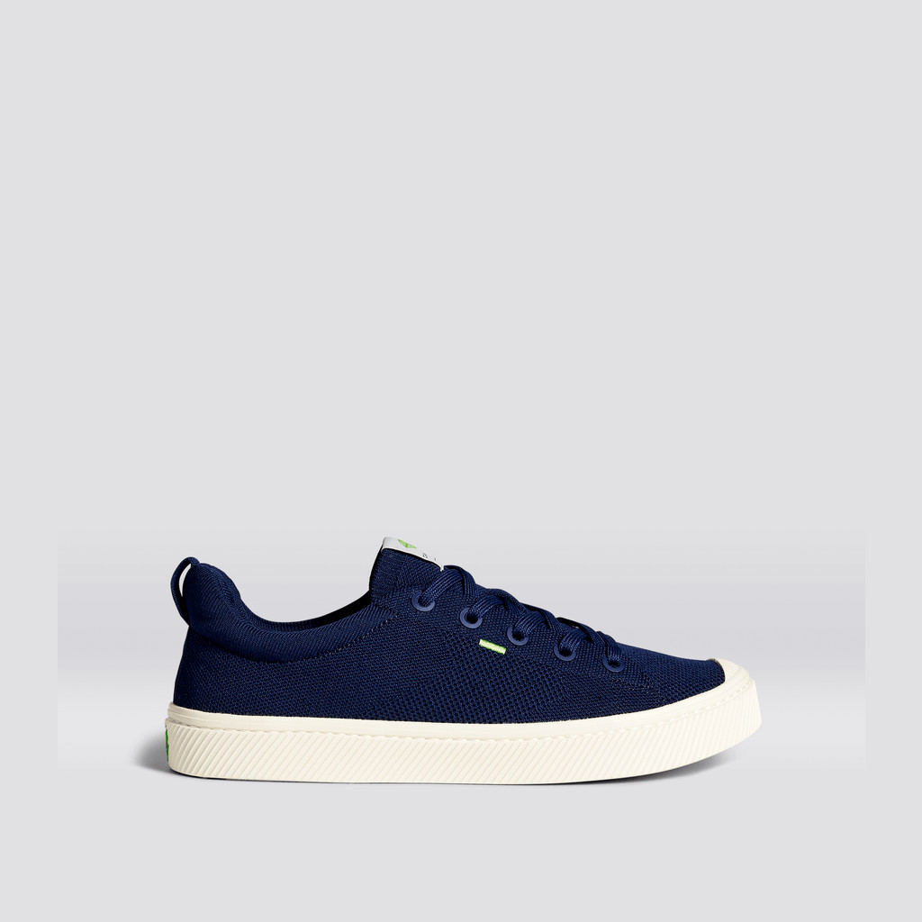 Cariuma Low Top Bamboo Weave Knit Vegan IBI Damen Navy | VTQ589273