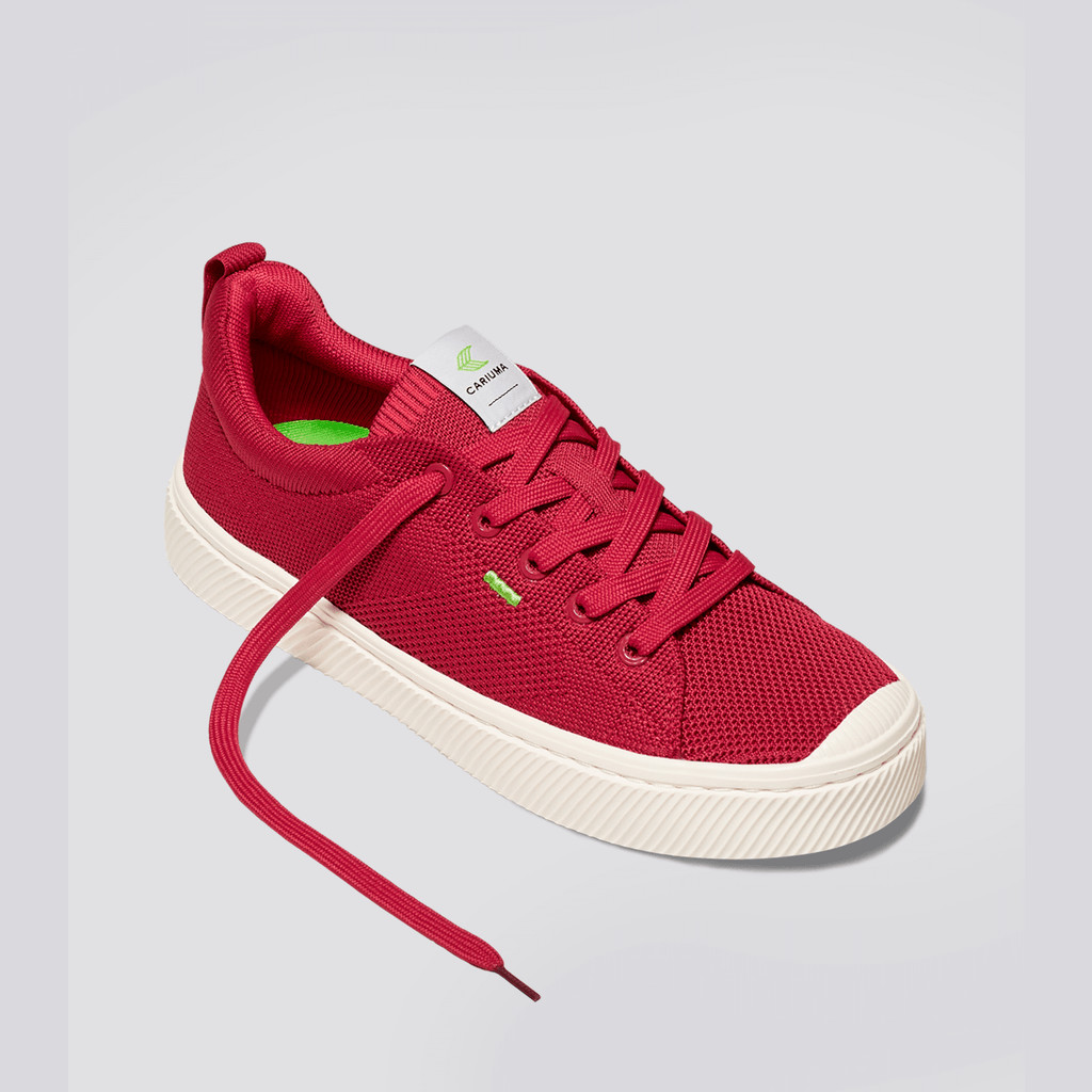 Cariuma Low Top Bamboo Weave Knit Vegan IBI Damen Rot | GUL368791