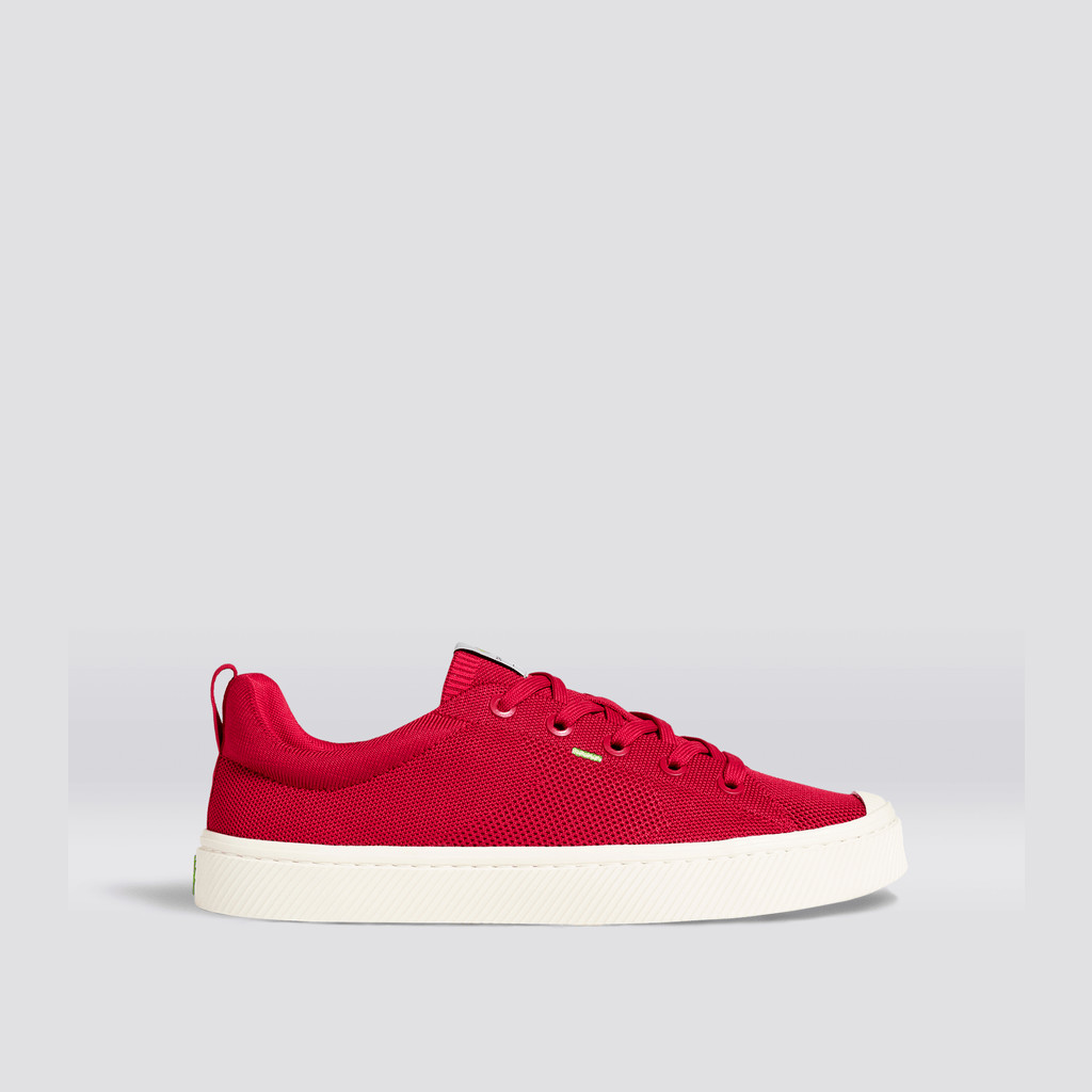 Cariuma Low Top Bamboo Weave Knit Vegan IBI Damen Rot | GUL368791