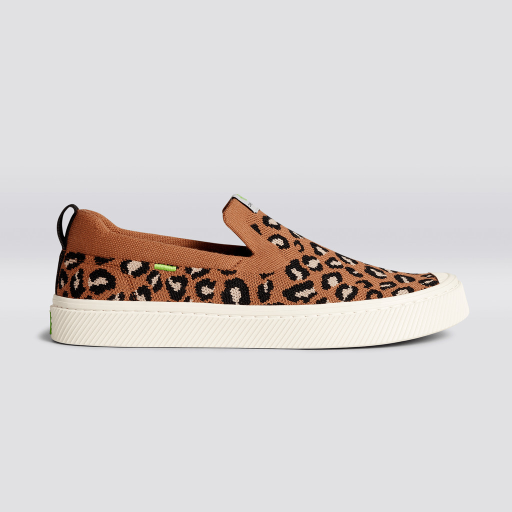 Cariuma Low Top Bamboo Weave Knit Vegan IBI Slip-On Damen Leopard | TDL693750