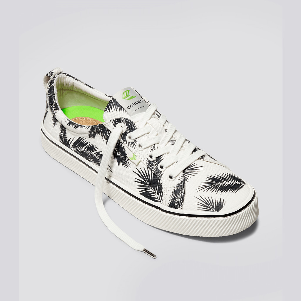 Cariuma Low Top Canvas Vegan OCA LOW Damen Off-White Palm Trees | DIT418569